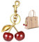 Huiguli Kirsch Bag Charm, Modischer Kirschtaschen Keychain, Auffälliger Kirsch-Schlüsselanhänger Taschenanhänger Accessoire für Taschen, Rucksäcke und Autos, Geschenke für Damen Gold