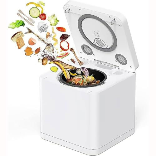 QYOEGSQ Electric Kitchen Composter,3.3L Smart Waste Compost Bin with Smart LED Screen,Fast 5-8H Turn Garbage to Compost,Dual Vent Odorless Compost, Auto Cleaning Composting Bin