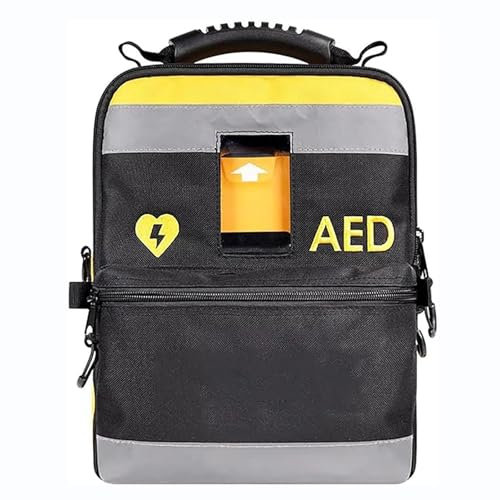NGARY Defibrillator-Tasche, Tragbare AED-Aufbewahrungstasche, Notfall-Instrumentenbehälter Mit Reflektierenden Streifen Und Zweilagigem Design, Zum Wandern Und Camping