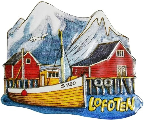 Lofoten Norwegen Kühlschrankmagnet Touristensouvenir 3D dekorativer Magnet Bastelkollektion