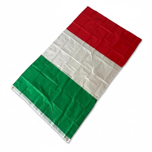 Bandera de Italia, 90 x 150 cm, de poliéster, ojales de metal, tricolor verde, blanco y rojo, resistente al viento y secado rápido, perfecta para balcones, terrazas, barras de alta calidad (10)