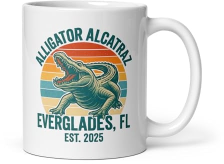 Alligator Tasse 330ml Keramik Alcatraz Everglades Florida Motiv USA Trump Fan Becher
