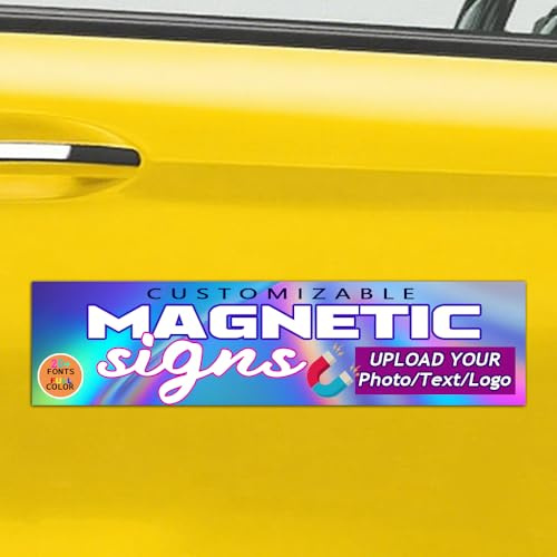 Auto Magnetschilder Personalisierte, Magnetische Autoschilder, Autoemblem mit Wunschtext und Logo,für Autos, Unternehmen, den persönlichen Gebrauch und als Werbeschild