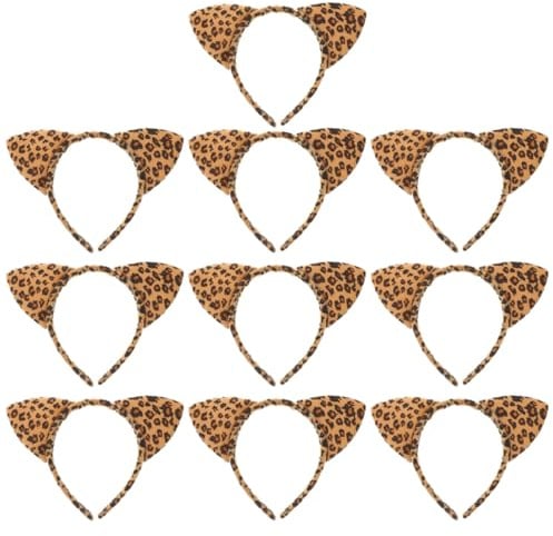 Toyvian Leopardenmuster Katzenohren Stirnband für Damen Leichtes Rutschfestes Haar Accessoire aus Robustem Stoff Vielseitig für Party und Cosplay