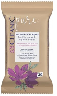 Cleanic Pure Intimate Intimpflegetücher 20 Stk. - Panthenol - Milchsäure - sanfte Reinigung - spülbar