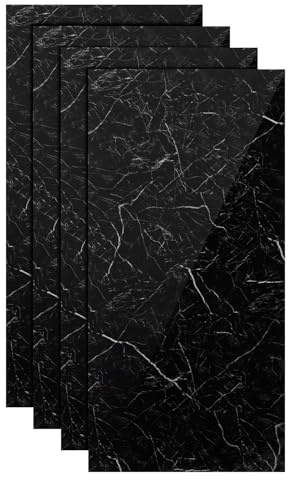 Vkechh YB004 - Pannello da parete in PVC, 120 x 60 cm, effetto marmo, 4 pezzi, pannelli da parete in PVC, per bagno, doccia, cucina, pannelli da parete per bagno