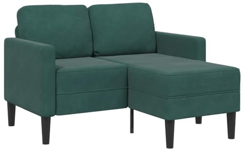 YunCangg 2-Sitzer-Sofa mit Chaiselongue, L-Form, Dunkelgrün, 125 cm Samt, Robustes Wohnzimmer-Möbelstück für Komfortables Entspannen