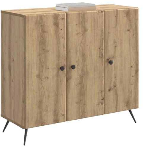 vidaXL Sideboard Artisan-Eiche 89 x 34,5 x 80 cm Holzwerkstoff, Wohnzimmer, Rechteckiges Buffet, Moderner Sideboard, Geräumiger Essbereich-Organizer, Praktisches Möbelstück