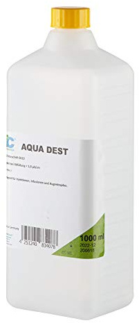 Medicalcorner24 Destilliertes Wasser AQUA DEST, Laborwasser, mikrofiltriertes Wasser, 23 x 1 Liter