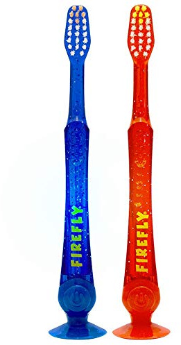 Firefly Light-up Timer Toothbrush with Suction Cup, 2-Count (Color May Vary)