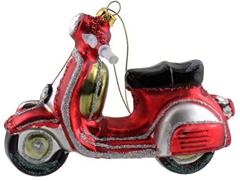 Gift Company - Christbaumschmuck - Motorroller, Vespa - Glas - rot - 14 x 9,4 x 7 cm