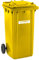 Conteneur à déchets 240 L jaune - 1067 x 580 x 730 mm - Poubelle de tri à roulettes extérieur - Poubelle grande contenance - Conteneur à ordures