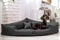 tierlando® Trivia | Orthopädisches Hundebett Robustes Polyester Visco Eckbett Eckhundebett Gr. XL 120cm Graphit Grau