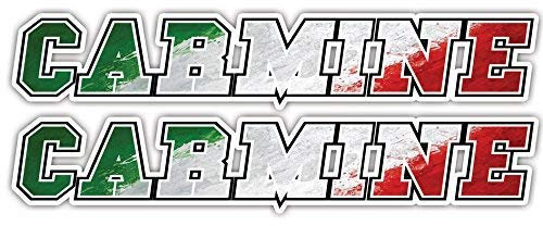 GamesMonkey Adesivo Nome Personalizzato Stile Bandiera Italiana - 2 Pezzi - Lunghezza 15 CM - Gara Cross Pista Auto Moto Stickers