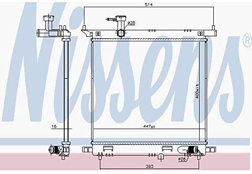 NISSENS Kühler Motorkühlung Kühler Wasserkühler Motorkühler Netzbreite 457mm Netzlänge 400mm Netztiefe 16mm 606138