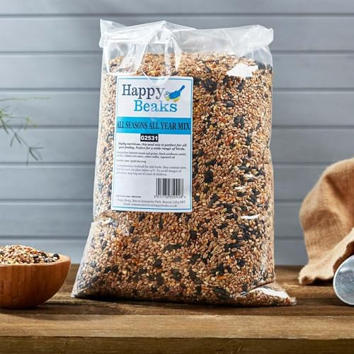 Happy Beaks All Seasons Wild Bird Food Seed Mix High Energy Premium Feed For Wild Birds (Seed Mix 25.5kg)