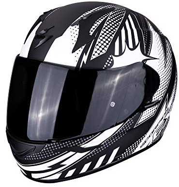 Motorradhelm Scorpion EXO-390 POP Matt Black-White, Schwarz/Weiss, S