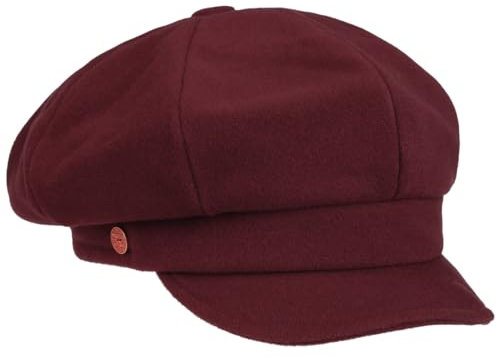 Mayser Damen Ballonmütze Wide Fit Visor Made in EU Herbst Winter Bordeaux L (59-60 cm)