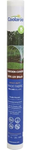 COOLAROO Rouleau de Tissu d'ombrage Anti-UV à 50% pour Jardin et Serre, 1,8 x 4,5 m, Blanc