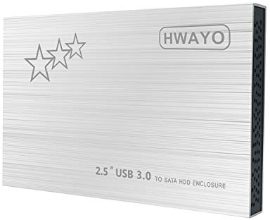 Hwayo Externe Festplatte, tragbar, 6,3 cm (2,5 Zoll), ultradünn, USB 3.0, für PC, Laptop, Mac, Chromebook, Xbox One, silberfarben