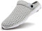 Eagsouni Mens Womens Breathable Mesh Slippers Beach Sandals Garden Clogs Hollow Out Outdoor Sports Casual Summer Shoes Flip Flops, E Light Grey, 9 UK