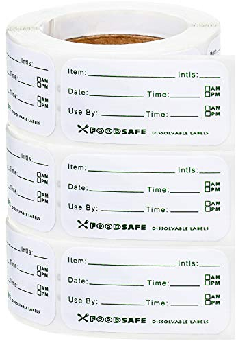 3 Rolls 750 Pieces Freezer Food Labels 1 x 2 Inch Food Storage Removable Date Sticker Self Adhesive Labels for Home Restaurant Container