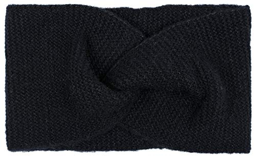 styleBREAKER Damen Feinstrick Stirnband mit Twist Knoten, warmes Winter Haarband, Headband 04026047, Farbe:Schwarz
