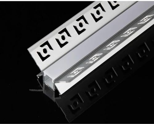 Profilé Aluminium encastré d'angle 2m pour Ruban LED Couvercle Blanc Opaque - SILAMP