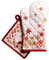 Maison d' Hermine Crystal Star Ensemble de Gants de Four 100% Coton (19cm x 33cm) et maniques (20cm x 20cm) pour Le Barbecue, la Cuisine, la pâtisserie, Le Micro-Ondes,Thanksgiving, Noël