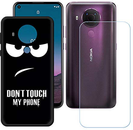 TTJ Hülle für Nokia 5.4 + HD Panzerglas, Sanft Handyhülle Silikon Schutzhülle Cover TPU Case Handy Tasche Handytasche - Panzerglasfolie Schutzfolie für Nokia 5.4 (6,39) - OP11