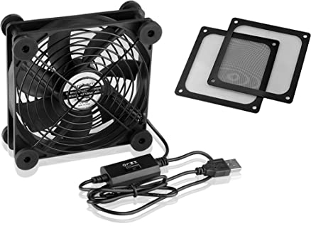 S SIENOC USB leise PC Ventilator +Lüfterabdeckung mit Ultra-feinem Staubfilter (2 x 120 * 120mm+120mm USB Ventilator, Schwarz)