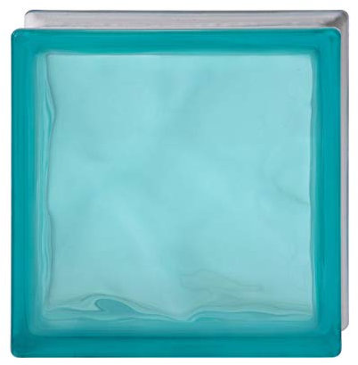 Bormioli Rocco Verre brique satiné de 1 face ondulée, bleu clair Pure Shade 19 x 19 x 8 – 6 pièces