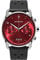 DeTomaso SORPASSO Chronograph Limited Edition Silver RED Herren-Armbanduhr Analog Quarz Leder Armband Schwarz