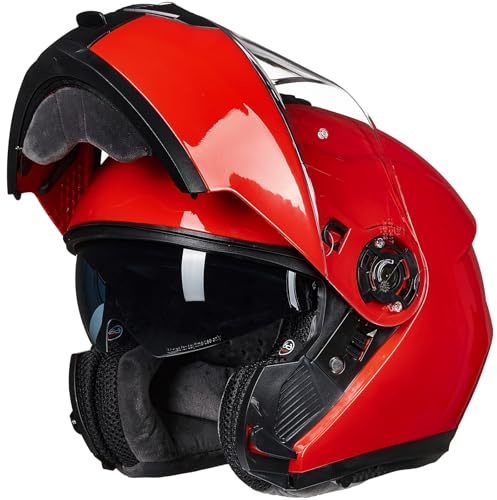 ILM Klapphelm Integralhelm Motorrad Damen Herren 159 | ECE 22.06/DOT, ABS-Schale, Doppelvisier, Kompatibel Pinlock 30, abnehmbares Innenfutter