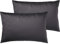 Pure Label 2er Set Mako Satin Kissenbezüge 40x60 cm aus 100% Baumwolle in dunkelgrau - Traumhaft weiche Deko Kissen passend zu unseren Bettwäsche Sets