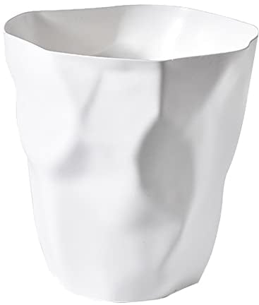 Ailler - Papelera de plástico para oficina y dormitorio irregular, ecológica, color blanco…