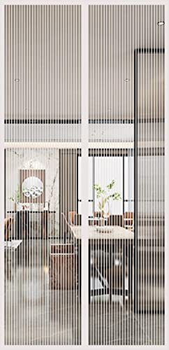 Moustiquaire Porte Magnétique, Moustiquaire Porte Fenetre - 300x300cm - Blanche - Rideaux Anti Mouche avec Bandes Magnétiques Fermeture Automatique pour Porte - Installation Facile Sans Outils
