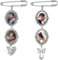 JKJF 2 Stück Brautstrauß Rohlinge Foto Anhänger Wedding Bouquet Memory Charms Doppel Ovale Glas Cabochons Lünette Tabletts Bilderrahmen mit Herz Engel Anhänger für Hochzeits Verlobungsfeier - Stil 1