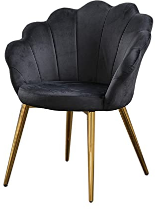 KAWOLA Esszimmer Stuhl Carla Esszimmermöbel Stühle, Moderne Stühle Esszimmer, Schreibtisch Stuhl, Velvet Gepolstert Fuß Gold (Black)
