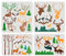 FINGERINSPIRE 4 STÜCKE Wald Hirsch Berg Schablone 2 Größe Weihnachten Elch Schablone Wiederverwendbare Tierschablonen Kiefern Hirsche DIY Stencil Schablonen für Holzschilder Weihnachtsdekoration