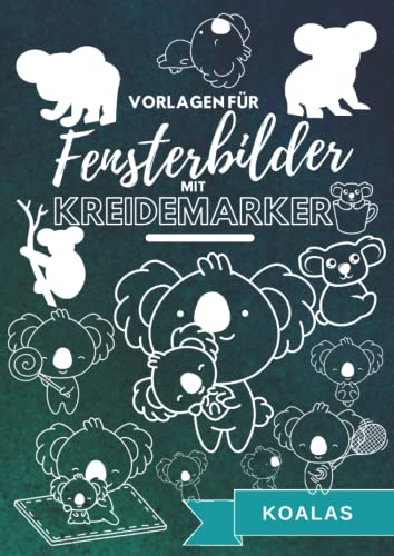 Vorlagen für Fensterbilder mit Kreidemarker: Koalas
