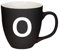 Mahlwerck Jumbotasse, selbst gestalten, große Porzellan-Kaffeetasse, matte Oberfläche, Tasse mit Buchstabe Monogramm, Initiale A-Z, Geschenk, 400 ml, Design Letter, schwarz - O