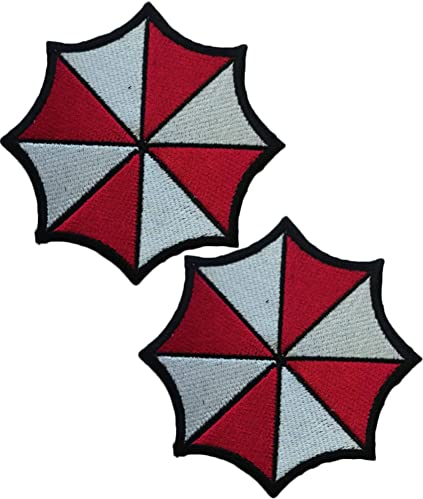 Ykonuyis Umbrella Corp Biohazard Logo Schild Star S.T.A.R.S. Polizei Stern Waschbär Patch Klettverschluss Taktische Moral Applikation Verschluss Militär bestickt Patch 2 Stück