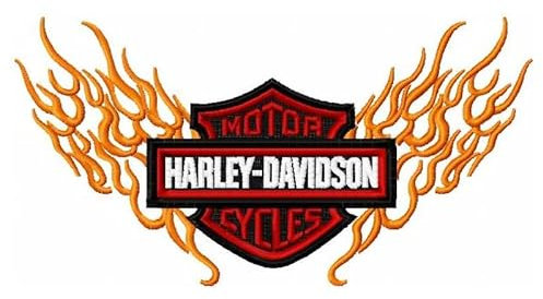 Harley Davidson Fuego Team Toppa Adesiva in Vinile Grande per Telai, Plastiche o Carrozzeria, Adesivo in Vinile per Moto Auto e Superfici con Dimensioni Diverse