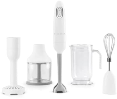 Smeg HBF02WHEU Hand Blender with a Power of 700 W HBF02WHEU-white, Stainless Steel