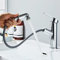 Sumeber Wasserhahn Bad Armatur mit herausziehbarer Waschtischarmatur mit 2 Strahlarten Mischbatterie Geeignet für Aufsatzwaschbecken Warm Kalt Mischbatterie