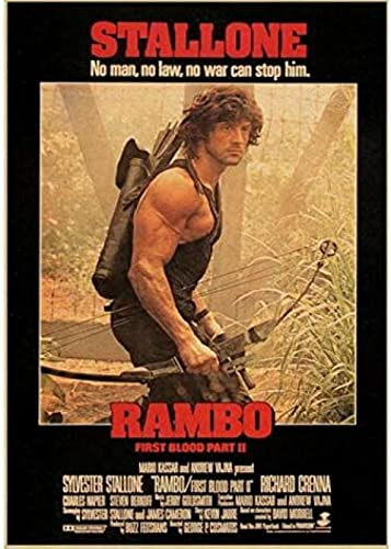 Poster Rambo Vintage Filmplakat, Wandkunst, Bilder, Leinwand, Malerei, Dekor, Kunstposter Und Drucke, Heimdekoration 50X70Cm Kein Rahmen
