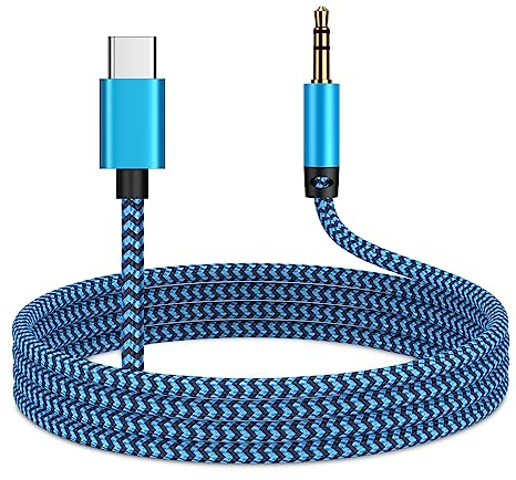 Aux Kabel USB C Auto Handy,1M USB C auf 3,5mm Klinke Kabel Adapter,Klinke auf USBC Aux AudioKabel für Samsung Galaxy S25/S24/S23/S22/S21/A14/A16/A56/A55/A54/A35/A15/Note10, iPhone 16/15,Pixel 7/6