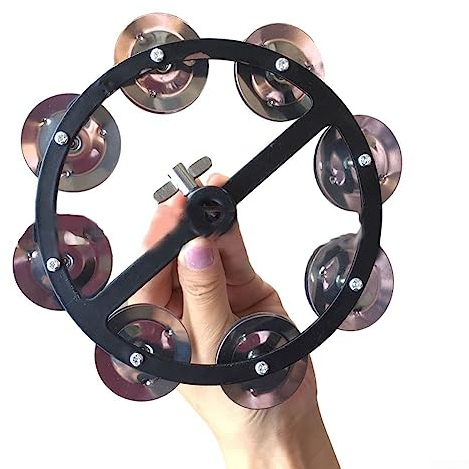 PETSTIBLE Cymbales de batterie Hi Hat Tambourin, cloche de batterie en acier inoxydable, accessoires portables pour cymbales, 2414