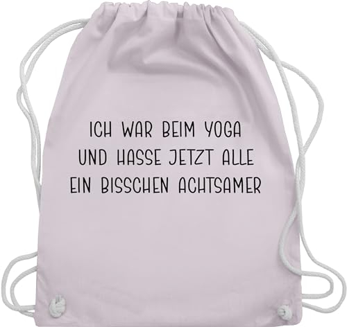 Shirtracer Turnbeutel Rucksack - Taschen - Ich war beim Yoga und hasse jetzt alle ein bisschen achtsamer - Unisize - Pastell Rosa - yoga-tasche joga geschenke mandala meditation alles für fans